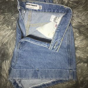 American Apparel high waisted jean shorts